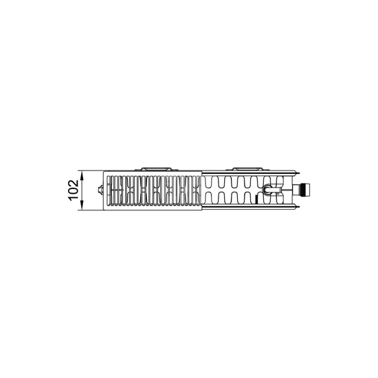 Obrazek Grzejnik Kermi®X2®Line-V Typ22 wys605x102x605mm biały,10bar,zaworowy prawy,z osłony