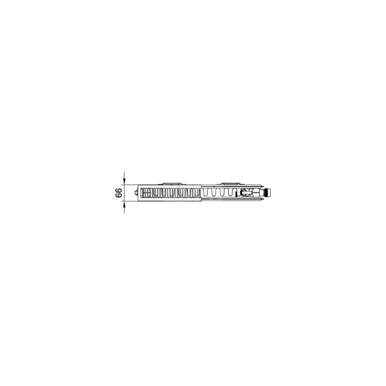 Obrazek Grzejnik Kermi®X2®Plan-V Typ12 wys605x66x1005mm biały,10bar,zaworowy,prawy,z osłony